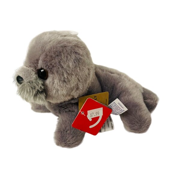 Aurora Eco-Friendly Plush Seal  Soft & Cuddly Gray Stuffed Animal With Adorable - Picture 2 of 7